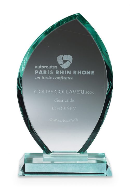 Trophée verre 23cm Flamme