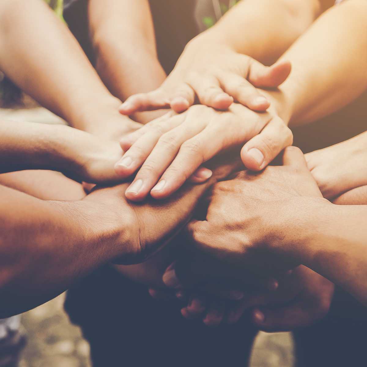 Business teamwork join hands together. Business teamwork concept
