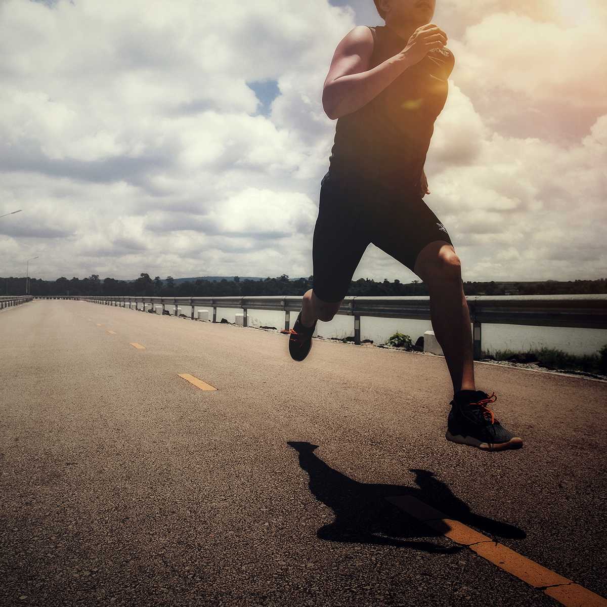 Sport man with runner on the street be running for exercise.