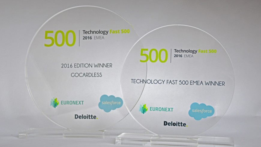 Trophée personnalisé - Technology fast 500 EMEA Winner - Euronext - Deloitte - Salesforce