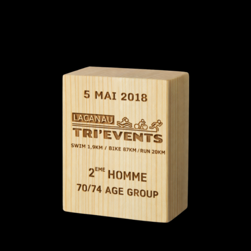 Trophée en bois gravé Totem 9cm x 9cm