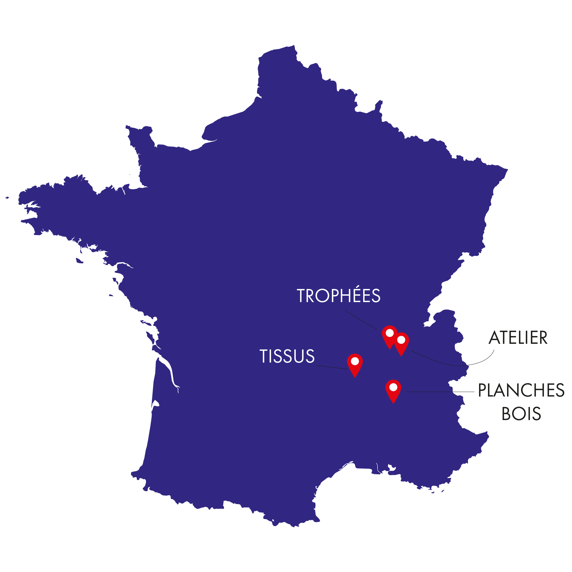 carte de france des fournisseurs d'ultime sport