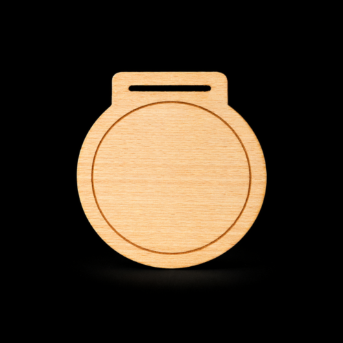 Médaille en Bois Gravé 60mm avec cercle 5mm
