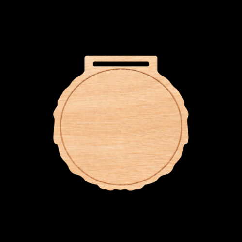 Médaille en Bois Gravé 60mm rondin avec cercle 5mm