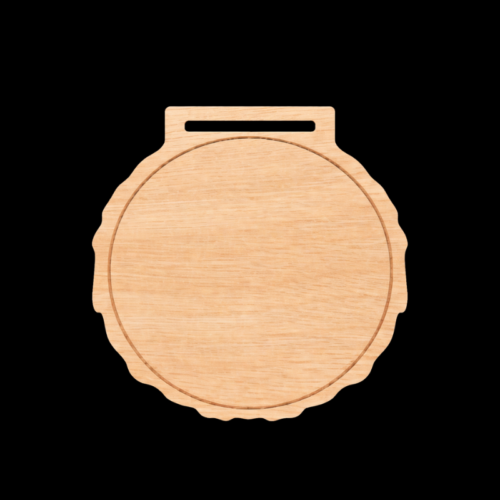 Médaille en Bois Gravé 70mm rondin avec cercle 5mm