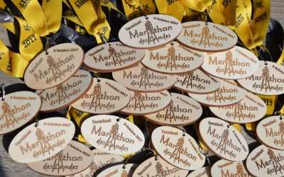 Médaille en bois Marathon des Landes 2017