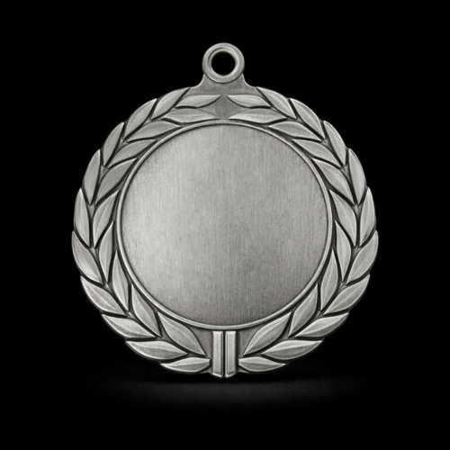 Médaille couronne plaquette gravée Argent 70mm