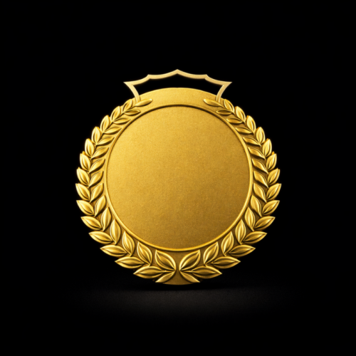 Médaille plaquette Laurier Or 70mm