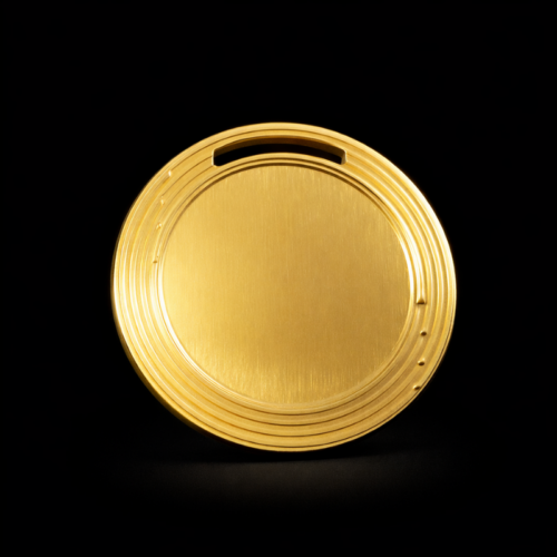 Médaille plaquette cercle gravée Or 70mm