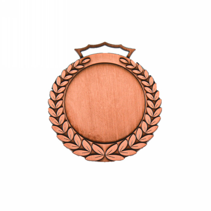 Médaille à plaquette Motif Laurier couleur bronze