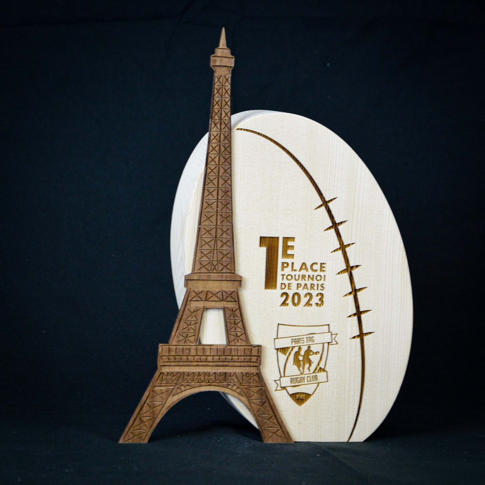 Trophée Rugby XIII Ou XV - Coupe En Cuivre Repoussé Et Alu - Fabrication Artisanale Française