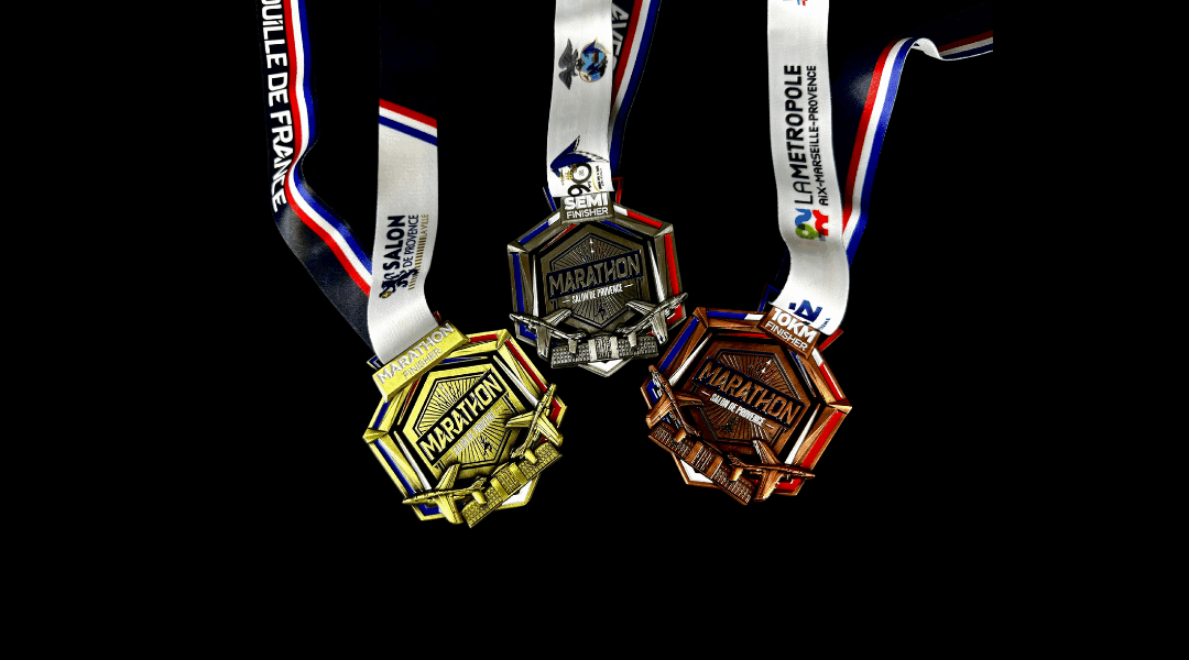 Les médailles Finisher du Marathon de Salon-de-Provence 2025