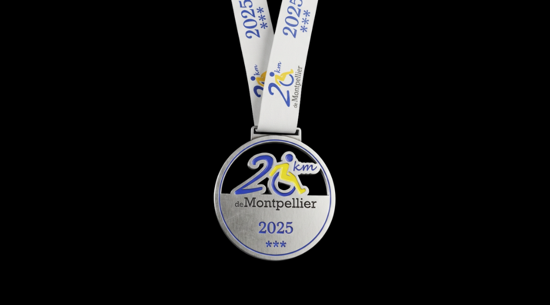Médaille finisher 20 km de Montpellier 2025