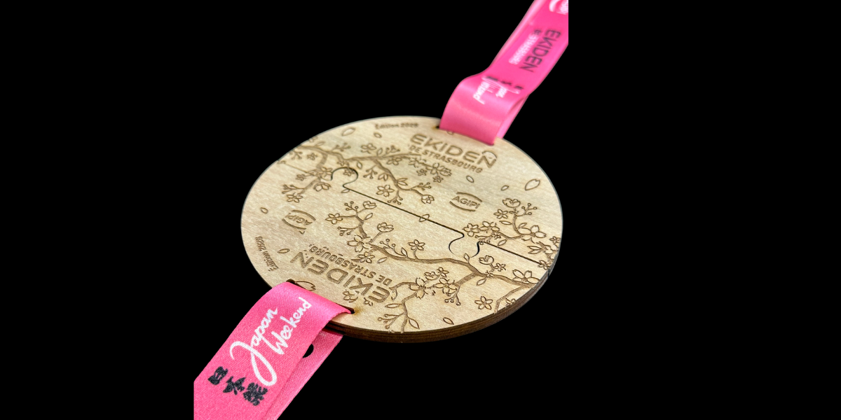 médaille finisher ekiden strasbourg 2026 bois origine france garantie coureurs relais