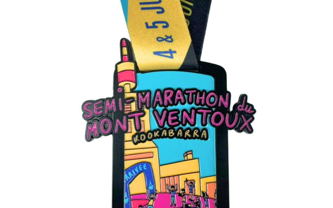 Médaille en métal pour le Semi-Marathon du Mont-Ventoux Kookabarra 2026